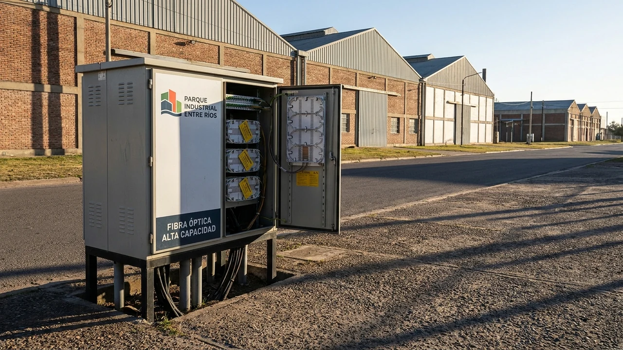 Parques industriales de Entre Ríos completan obras de tendido de fibra óptica simétrica de alta capacidad
