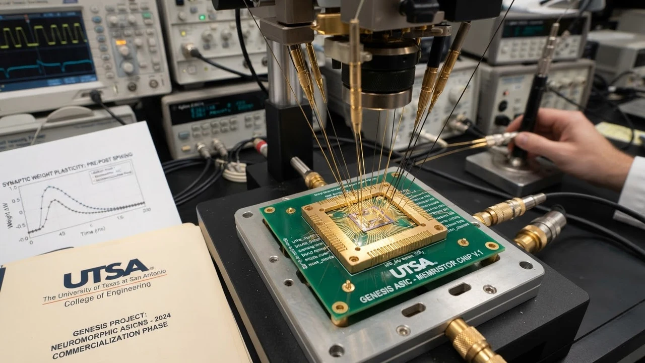 UTSA avanza en la comercialización de Genesis, chip con memoria memristiva sin olvido catastrófico